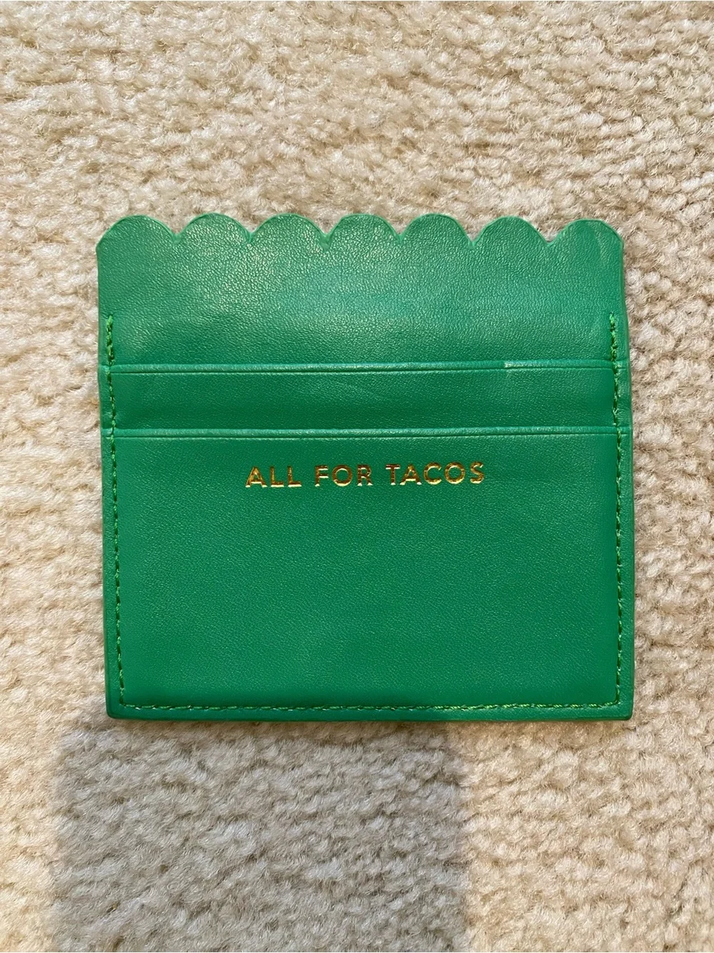 Packed Party Green 'All For Tacos' Scallop Card Holder